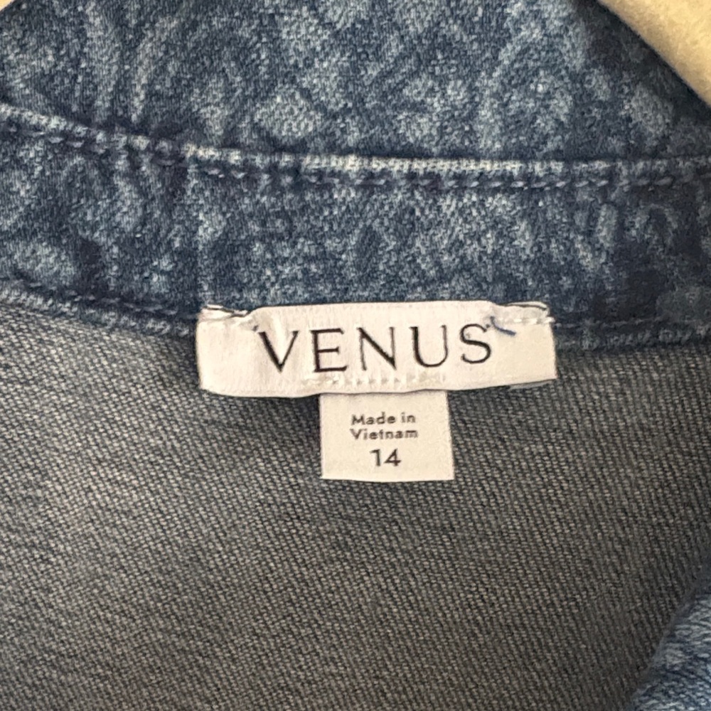 Venus Lace Print Denim Mini Dress - Picture 10 of 11